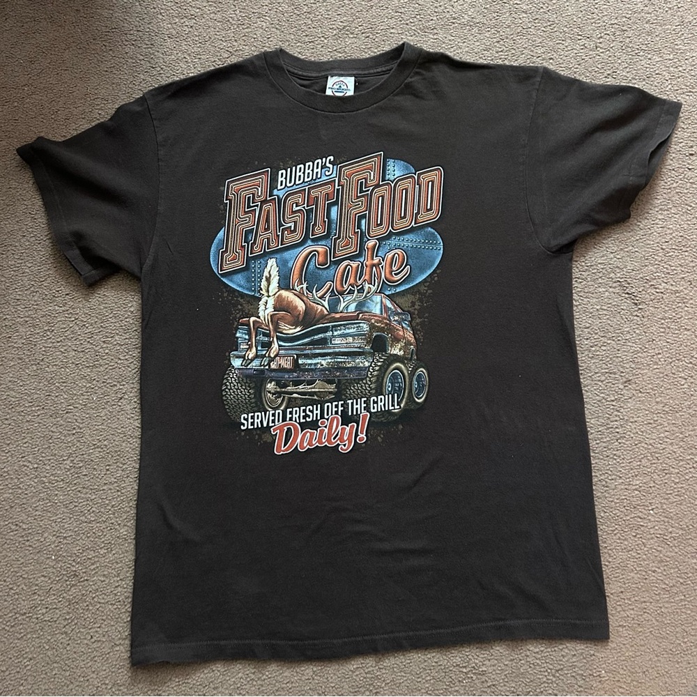 Fast Food Cafe Humor Men’s Short Sleeve Brown T-shirt Size Large